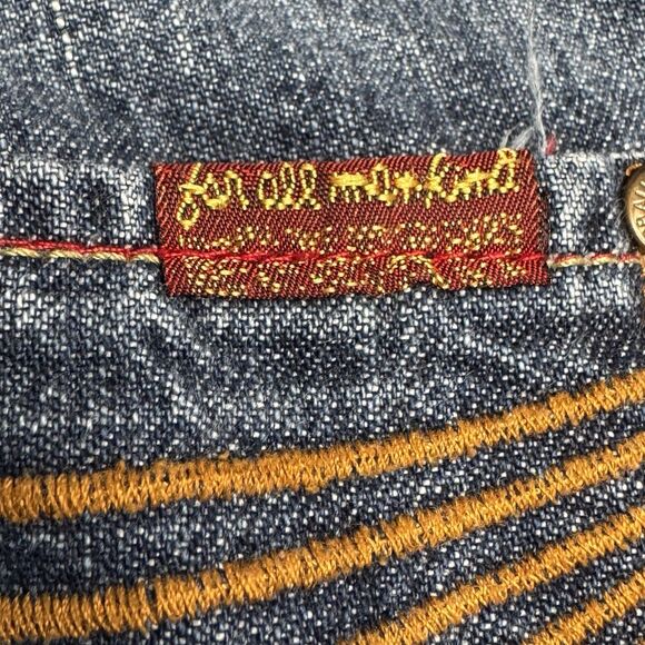 7 For All Mankind Dojo Dark Wash Wide Leg Denim Jeans Women's Size 27 Casual - Picture 6 of 9